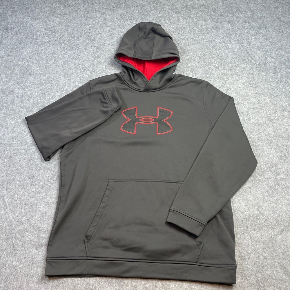 Under Armour ColdGear Mens Hoodie Sweatshirt XL Gray Long Sleeve Loose Fit